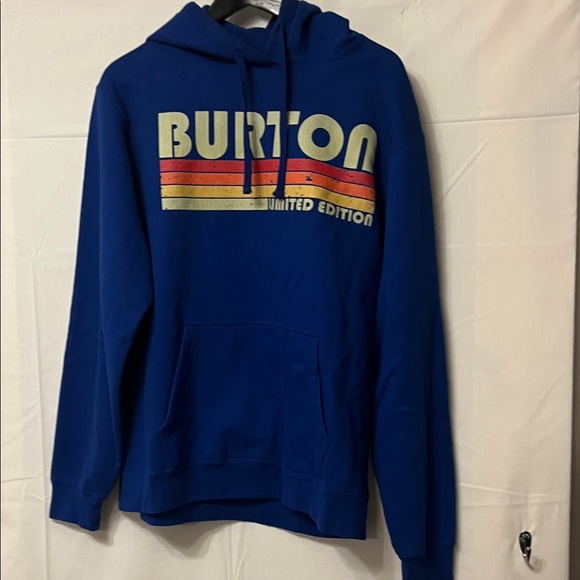 Burton Blue Hoodie with Retro Stripes - Picture 1 of 4